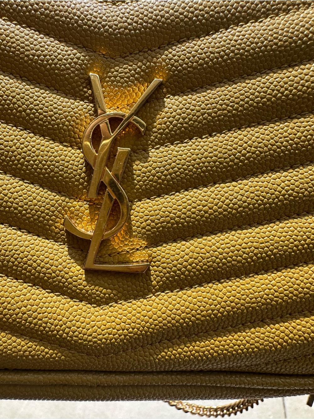 Saint Laurent Yellow Quilted Lou Camera Crossbody with Tassel - Picture 15 of 16